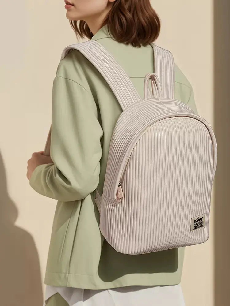 Aura Pleated Daypack – Minimalist Soft-Texture Lightweight Backpack