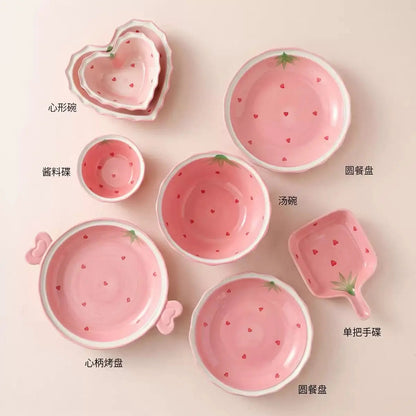 Strawberry Sweetheart Ceramic Serving Bowl