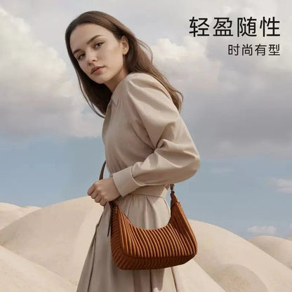 Aura Pleated Mini Bag – Soft-Texture Sculptural Shoulder Bag & Crossbody