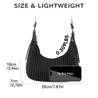 Aura Pleated Mini Bag – Soft-Texture Sculptural Shoulder Bag & Crossbody