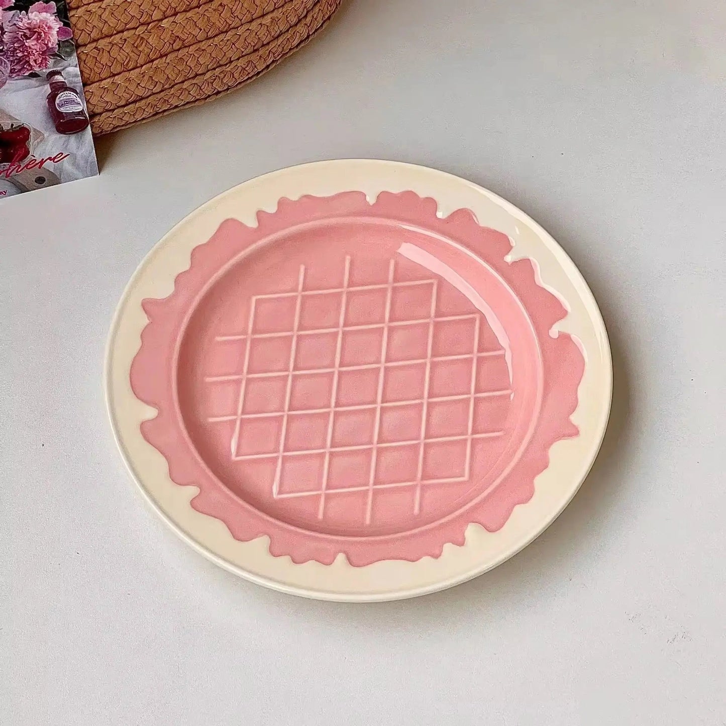Gelato Swirl Collection – Pastel Pink Sculptural Ceramic Bowl & Dessert Set