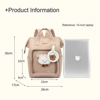 Capybara Transparent Backpack - Cute Clear Panel Bag for Everyday