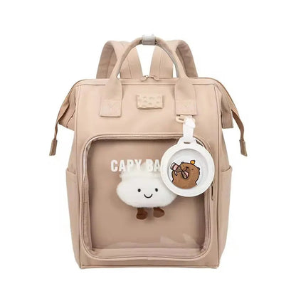 Capybara Transparent Backpack - Cute Clear Panel Bag for Everyday
