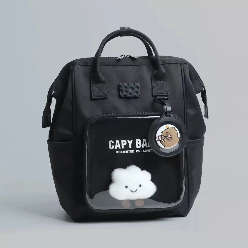 Capybara Transparent Backpack - Cute Clear Panel Bag for Everyday