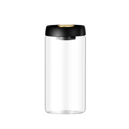 Aesthetic Vacuum Coffee Storage Jar – Airtight Glass Canister for Fresh Beans & Tea