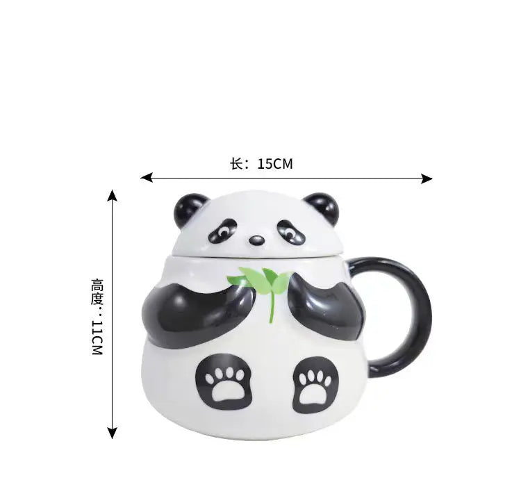 Panda Grove Service – Artisan Panda Ceramic Mug & Stay-Warm Sculptural Lid