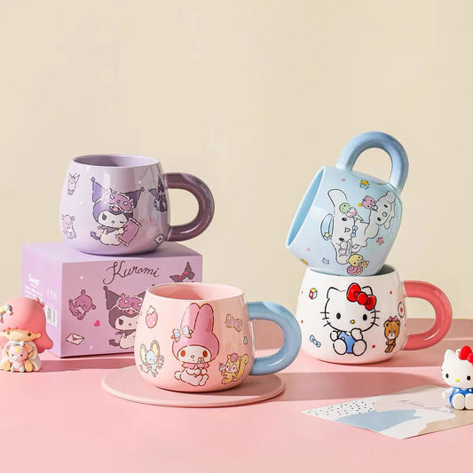 Colourful Cartoon Print Large Ceramic Mug