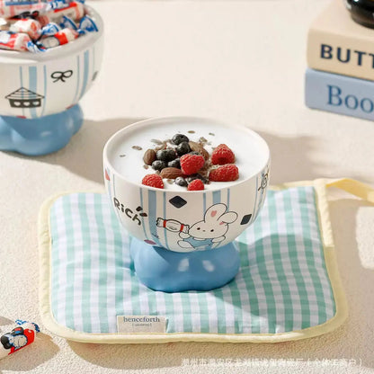 Rabbit Print Ceramic Snack Bowl in Gift Box
