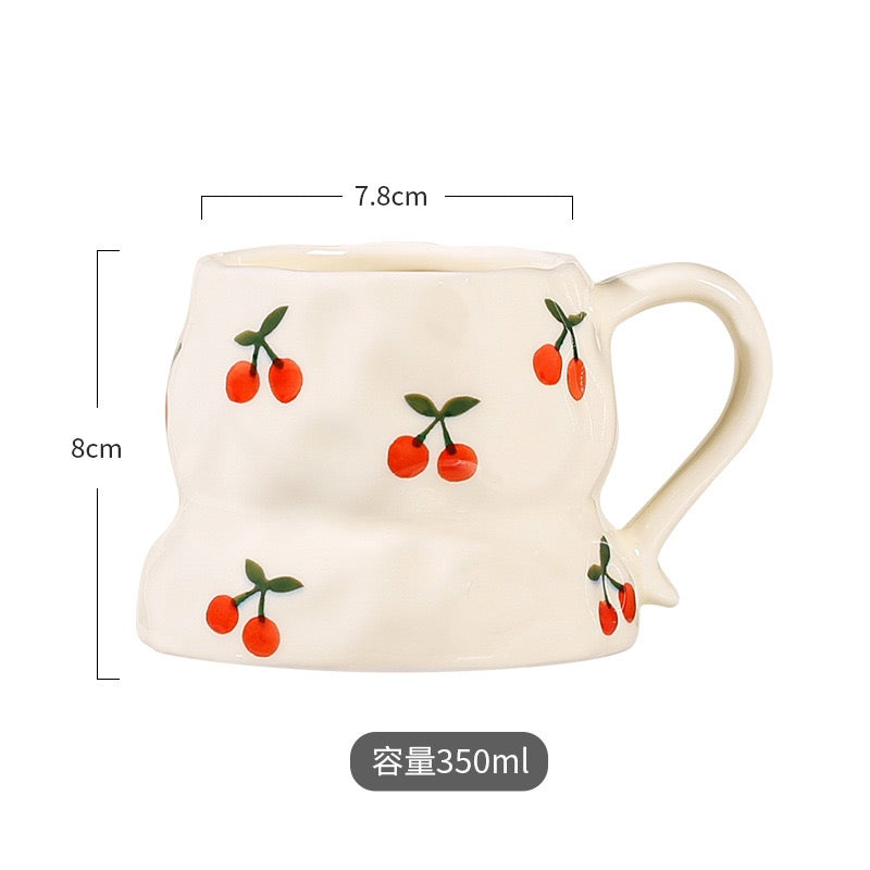 Botanical Muse Cup – Artisan Textured Ceramic Mug & Aesthetic Heritage Motifs
