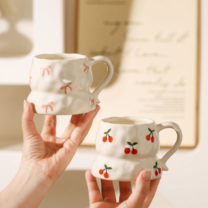 Botanical Muse Cup – Artisan Textured Ceramic Mug & Aesthetic Heritage Motifs