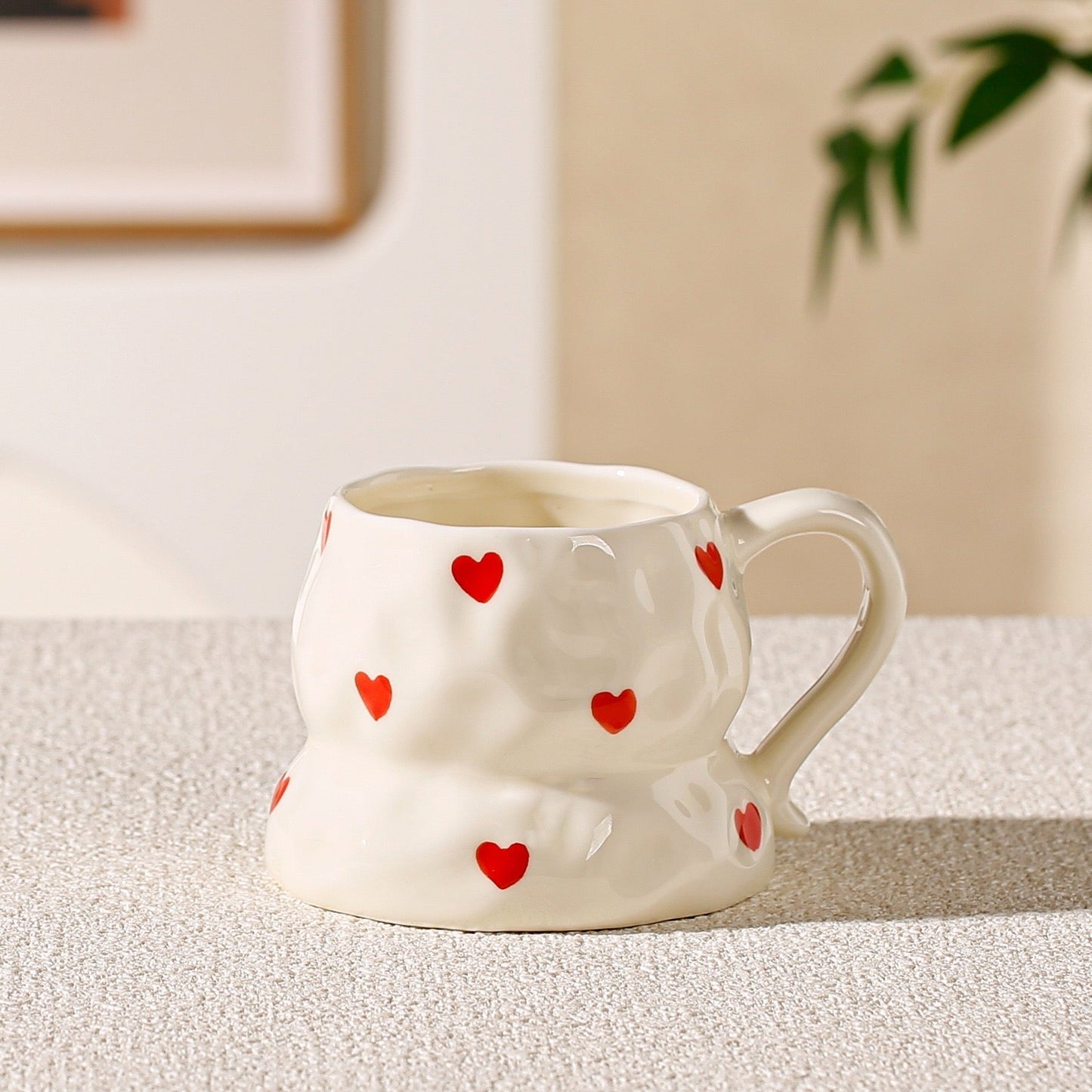 Botanical Muse Cup – Artisan Textured Ceramic Mug & Aesthetic Heritage Motifs