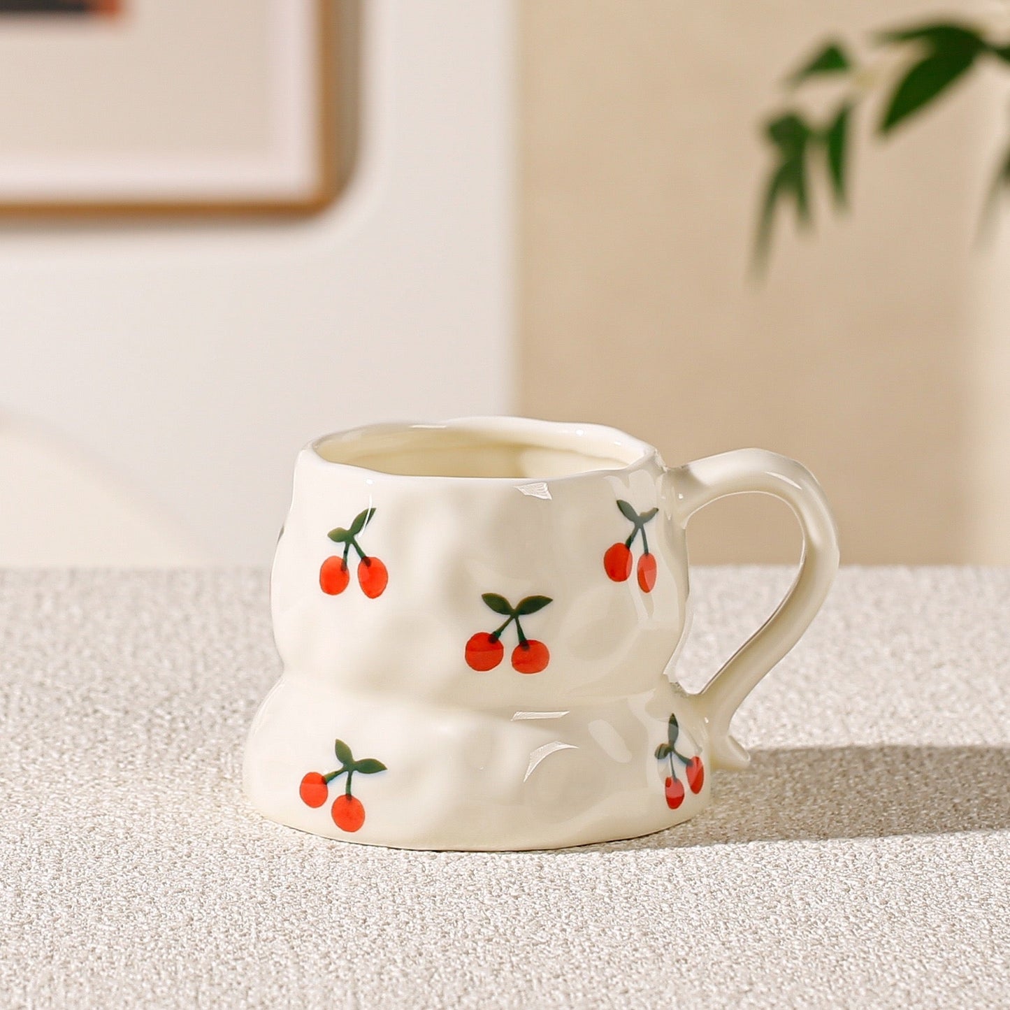 Botanical Muse Cup – Artisan Textured Ceramic Mug & Aesthetic Heritage Motifs