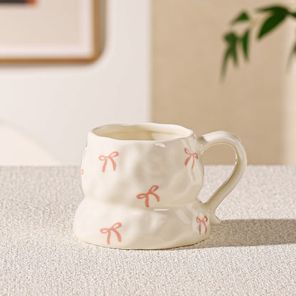 Botanical Muse Cup – Artisan Textured Ceramic Mug & Aesthetic Heritage Motifs