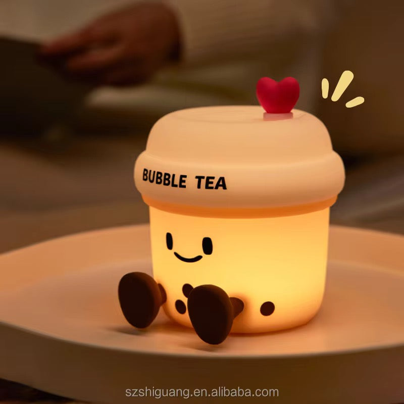 Pearl Petal Glow – Artisan Bubble Tea LED Night Lamp & Aesthetic Desk Companion