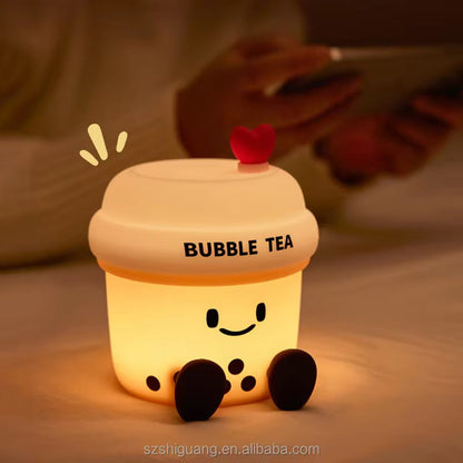 Pearl Petal Glow – Artisan Bubble Tea LED Night Lamp & Aesthetic Desk Companion