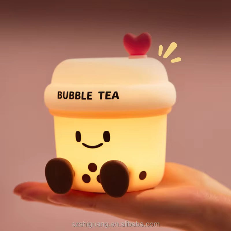 Pearl Petal Glow – Artisan Bubble Tea LED Night Lamp & Aesthetic Desk Companion