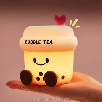 Pearl Petal Glow – Artisan Bubble Tea LED Night Lamp & Aesthetic Desk Companion
