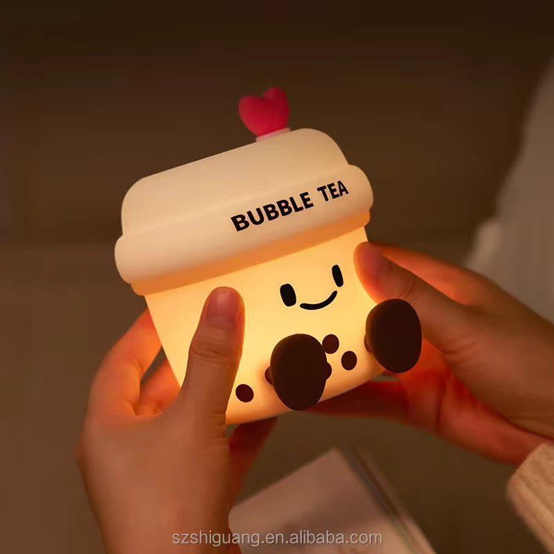 Pearl Petal Glow – Artisan Bubble Tea LED Night Lamp & Aesthetic Desk Companion