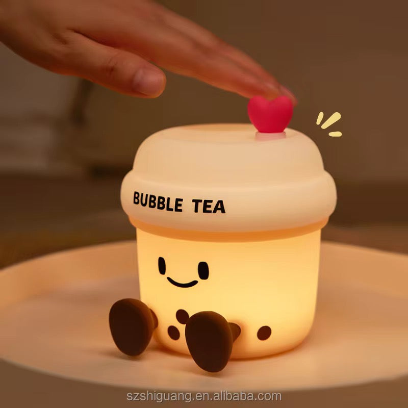 Pearl Petal Glow – Artisan Bubble Tea LED Night Lamp & Aesthetic Desk Companion