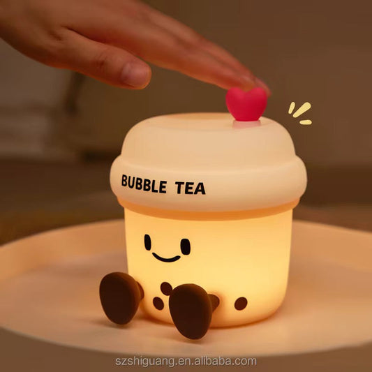 Pearl Petal Glow – Artisan Bubble Tea LED Night Lamp & Aesthetic Desk Companion