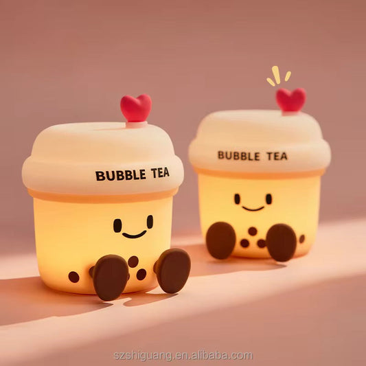 Pearl Petal Glow – Artisan Bubble Tea LED Night Lamp & Aesthetic Desk Companion