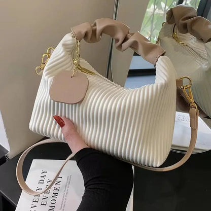 Lumina Pleated Hobo – Soft-Textured Ruched Handbag & Crossbody Purse