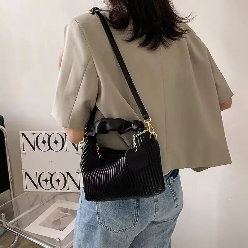 Lumina Pleated Hobo – Soft-Textured Ruched Handbag & Crossbody Purse