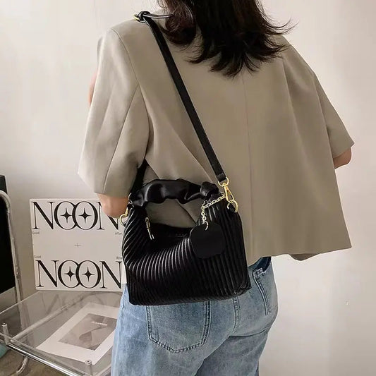 Lumina Pleated Hobo – Soft-Textured Ruched Handbag & Crossbody Purse