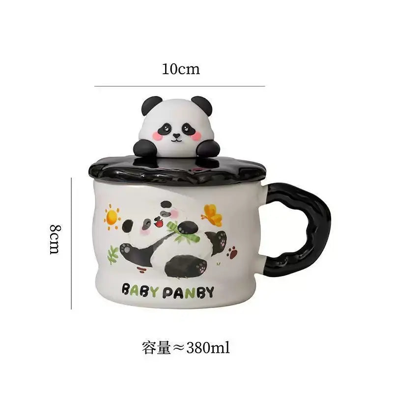Bamboo Muse Mug – Artisan Baby Panda Ceramic Cup & Modern Contrast Handle