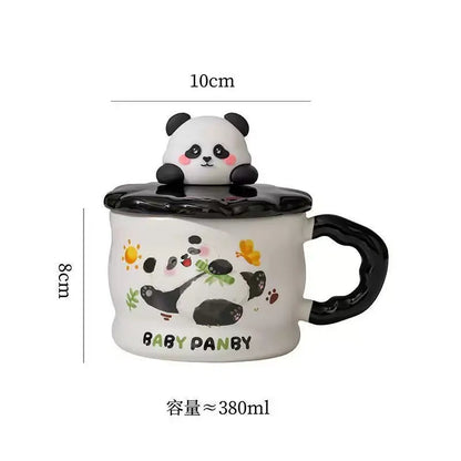Bamboo Muse Mug – Artisan Baby Panda Ceramic Cup & Modern Contrast Handle