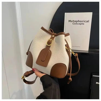 Classic Silhouette Bucket Bag – Minimalist Vegan Leather Crossbody & Shoulder Purse