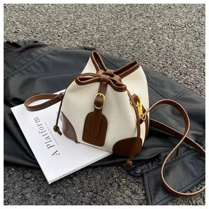 Classic Silhouette Bucket Bag – Minimalist Vegan Leather Crossbody & Shoulder Purse