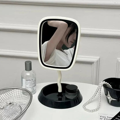 Aesthetic Wavy Vanity Mirror – Minimalist Pastel Tabletop Decor & Makeup Mirror