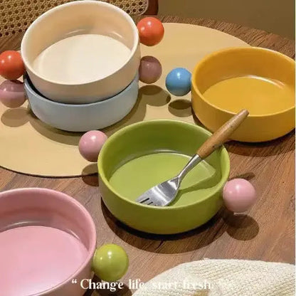 Ear Handle Ceramic Pet Bowl - Pastel  Food Bowl