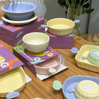 Pastel Ceramic Baking Dish with Handles - Oven to Table Tray