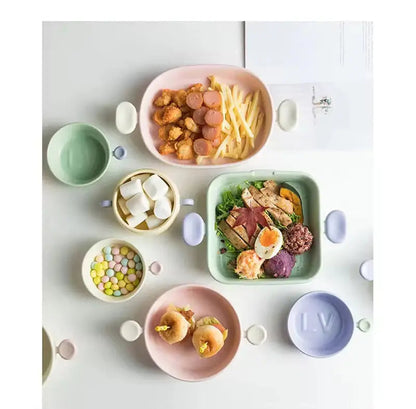 Pastel Ceramic Baking Dish with Handles - Oven to Table Tray