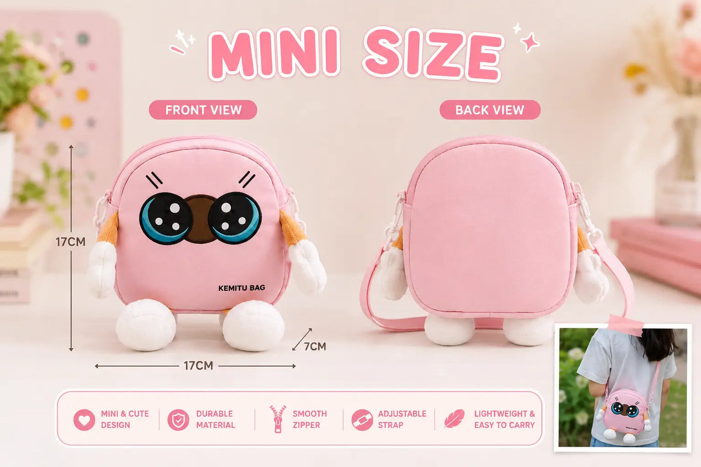 Kids Plush Mini Crossbody Bag - Cute Cartoon Shoulder Bag
