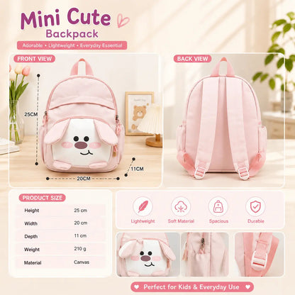 Puppy Mini Kids Backpack - Cute 3D Face School Bag