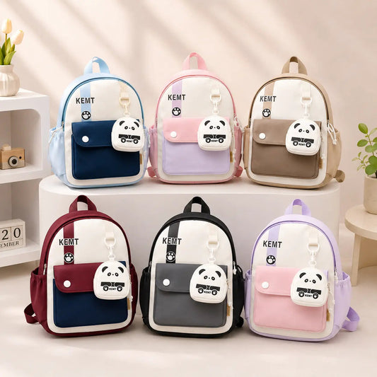 Mini Kids Backpack with Panda Coin Pouch - School & Travel Bag