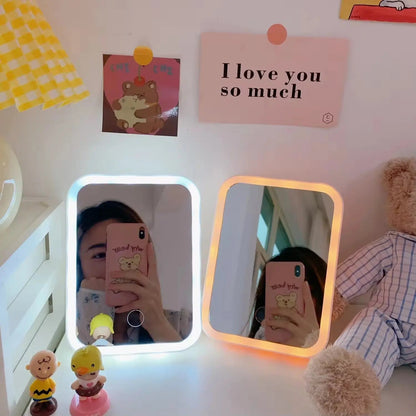 Rechargeable LED Vanity Mirror with Wall Mount - 3 Color Light