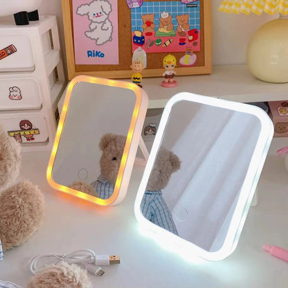 Rechargeable LED Vanity Mirror with Wall Mount - 3 Color Light