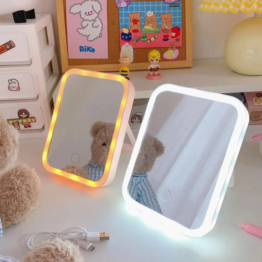 Rechargeable LED Vanity Mirror with Wall Mount - 3 Color Light