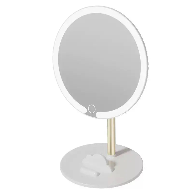 Rechargeable LED Makeup Mirror with Phone Holder - 3 Color Light