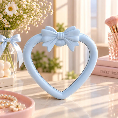 Heart-Shaped Vanity Mirror with Oversized Bow