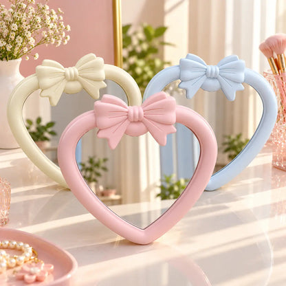 Heart-Shaped Vanity Mirror with Oversized Bow