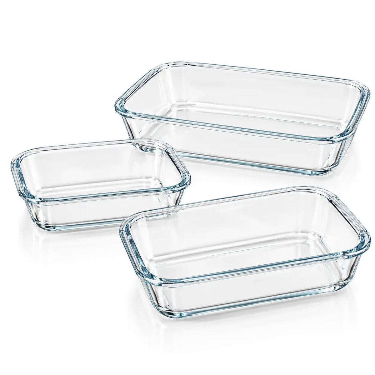 Rectangular Clear Glass Baking Dishes – 3pc Set