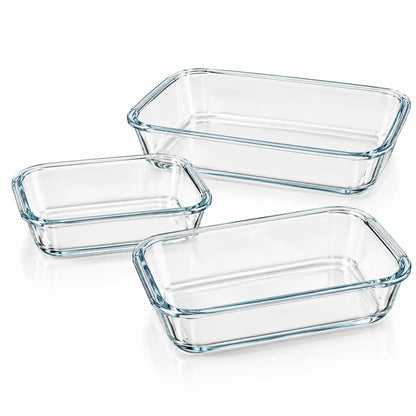 Rectangular Clear Glass Baking Dishes – 3pc Set