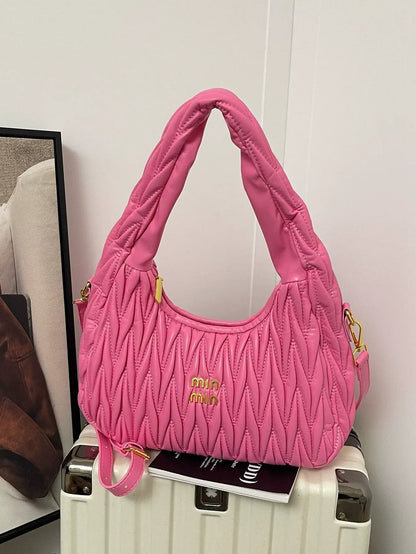 Crescent Quilted Hobo – Plush Soft-Textured Shoulder Bag & Crossbody Purse