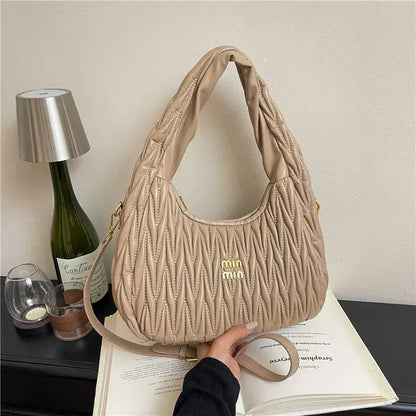 Crescent Quilted Hobo – Plush Soft-Textured Shoulder Bag & Crossbody Purse