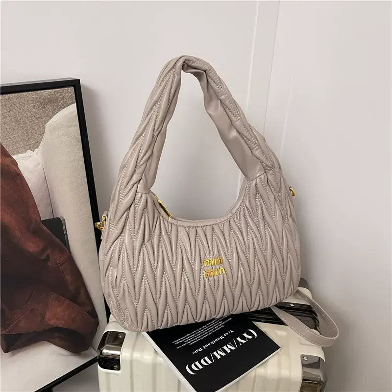 Crescent Quilted Hobo – Plush Soft-Textured Shoulder Bag & Crossbody Purse